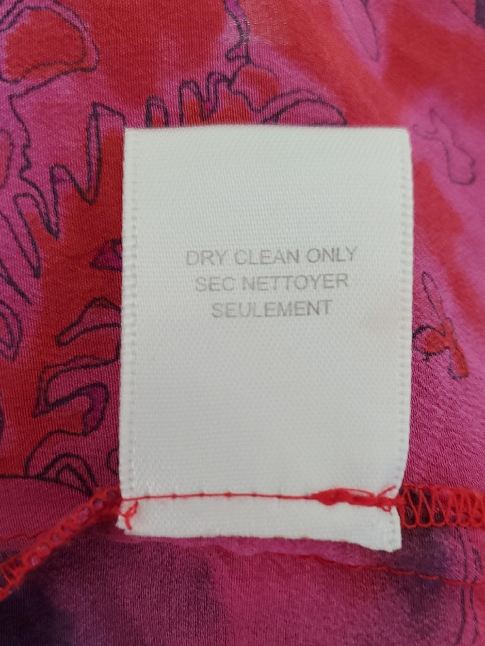 Rebecca Taylor Vibrant Pink, Red And Purple Silk Blouse Size 8 - Picture 9 of 9